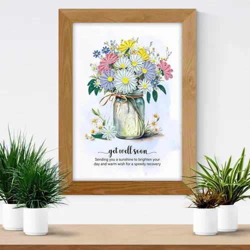 Miniatura 9 de Tarjeta de felicitación Get Well Soon, tarjeta de flores para recuperarse pronto, tarjeta de recuperación rápida, tarjeta de sentirse mejor, tarjeta