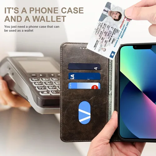 Miniatura 2 de SINIANL Funda tipo cartera compatible con iPhone 14 Plus, con función atril magnético, tarjetero de crédito para iPhone 14 Plus de 6.7 pulgadas
