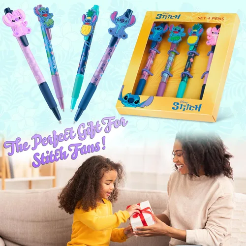 Miniatura 2 de Disney Bolígrafos 4 bonitos bolígrafos con adorables puntadas, bonitos bolígrafos para diario, dibujo o trabajo escolar, bonitos bolígrafos