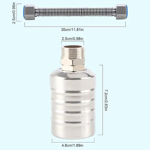Miniatura 3 de Válvula de flotador de agua, válvula de flotador portátil de acero inoxidable 304 totalmente automática, control de nivel de agua, fácil de 3/4
