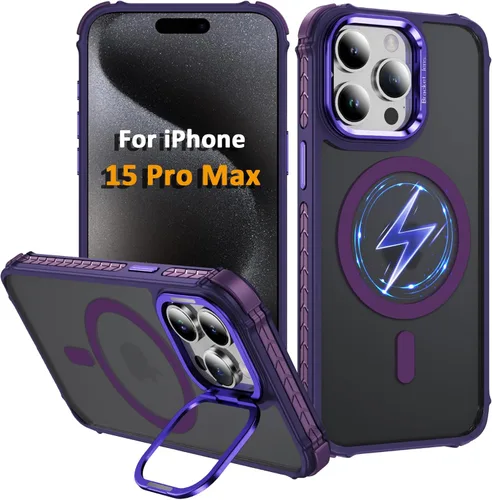 Miniatura 52 de i Phone 13 - Funda para iPhone 14, compatible con carga inalámbrica MagSafe, resistente, a prueba de golpes, soporte ajustable, color rojo mate