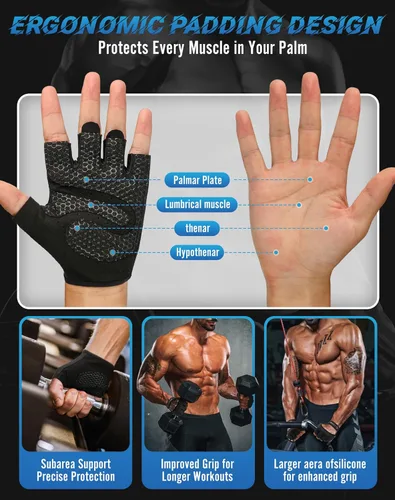 Miniatura 4 de Guantes de entrenamiento COFIT transpirables y antideslizantes, guantes de gimnasio para levantamiento de pesas para hombres y mujeres, agarre