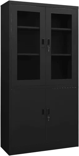 Miniatura 28 de Archivador de metal de 2 cajones, archivador de acero para oficina con cerradura para el hogar y la oficina, 35.4 x 18.1 x 28.5 pulgadas (blanco)