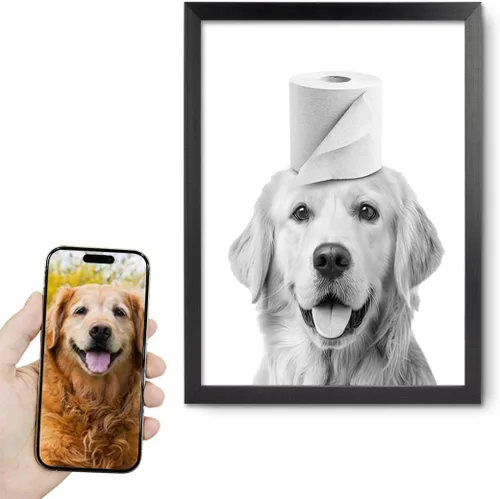 Miniatura 48 de Fotos personalizadas de mascotas en lienzo para pared Arte de baño personalizado Lindo perro gato en bañera Impresiones, divertidos animales Foto