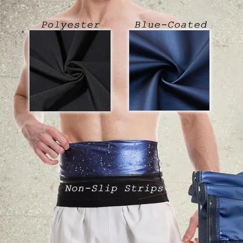 Miniatura 4 de Entrenador de cintura para hombres, reductor de cintura de sudor para sauna, cinturón de adelgazamiento para sauna, ejercicio, equipo de gimnasio