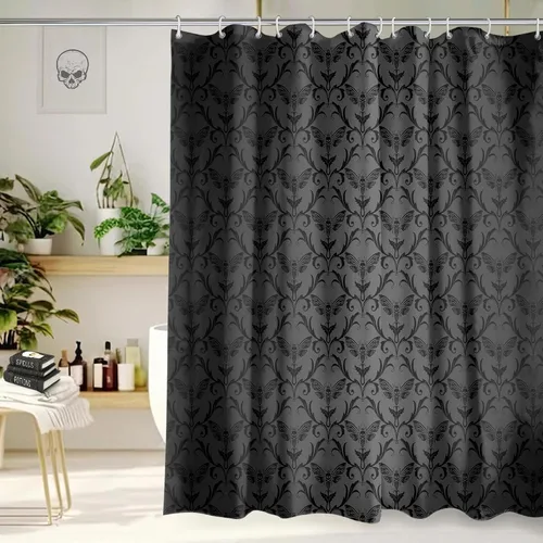 Miniatura 12 de Cortina de Ducha Feliz Navidad 72x72 Pulgadas Cortinas de Ducha de Reno Navideño para Baño con Ganchos Decoración Navideña de Baño Hogar Vacaciones