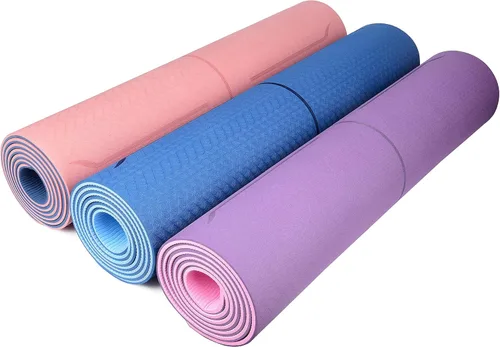 Miniatura 8 de YOGATI® Esterilla de Yoga con Correa con Líneas de Alineación. Esterilla de Entrenamiento en Casa para Mujeres, Hombres y Niños. Esterilla de Yoga
