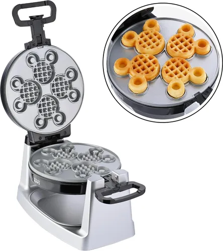 Miniatura 4 de Mickey Mouse Waffle and Donut Maker con 3 juegos de platos de cerámica antiadherentes extraíbles