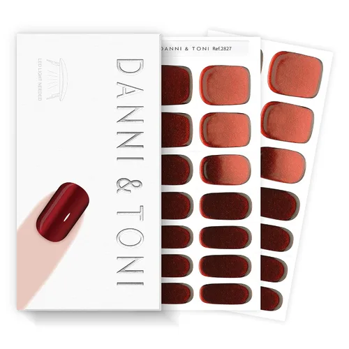 Miniatura 41 de DANNI & TONI Tiras de uñas de gel semicuradas, color rosa champán, ojos de gato, 28 calcomanías de regalo para mujer Aqua Ripple