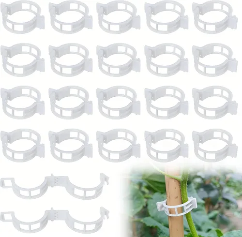 100 clips de plástico asegurados para plantas, clips reutilizables para soporte de plantas, clips de tomate para asegurar plantas trepadoras, uvas,
