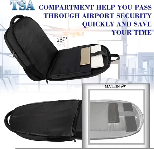 Miniatura 8 de MATEIN Mochila de viaje extra grande, compatible con TSA, de 18.4 pulgadas, para laptop con puerto de carga USB, antirrobo, aprobada para vuelos