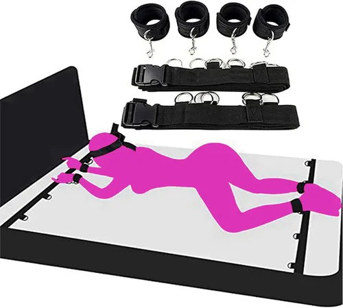 BDSM - Kit de arnés para muslo, esposas para adultos, para dormitorio, lazos sexuales para tobillos y muñecas, bandas de resistencia sexual para