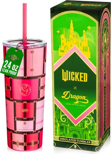 Miniatura 38 de Dragon Glassware x Barbie - Vaso térmico aislado al vacío con tapa y pajilla, vaso térmico de acero inoxidable de 24 onzas con 2 pajillas, vaso
