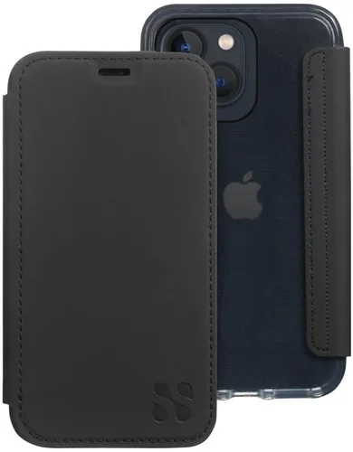 Miniatura 14 de SafeSleeve Funda de piel tipo cartera desmontable para iPhone 14 con bloqueador EMF para teléfono celular con 3 tarjeteros y soporte ajustable