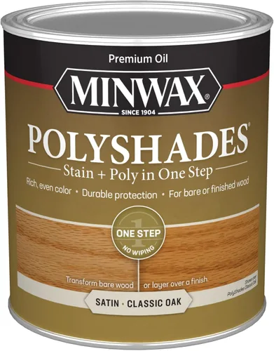 Miniatura 14 de Minwax PolyShades Tinte de Madera + Acabado de Poliuretano – Cuarto, Roble Misión, Brillo Mission Oak
