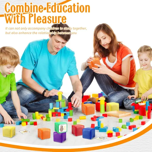 Miniatura 5 de 6 dados educativos de 3.15 pulgadas, cubos de bolsillo para enseñanza, dados grandes de espuma transparente para el aula de niños, cubo suave de 6