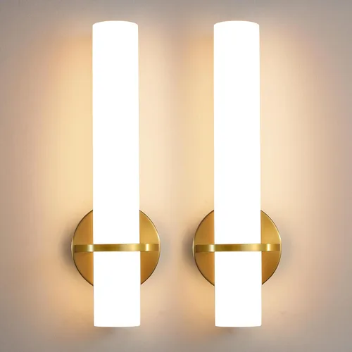 Miniatura 10 de AIJIASI Apliques de Pared Negros Juego de 2, Apliques de Baño de 18 pulgadas con Pantalla Acrílica 18W 3000K LED Regulables Apliques de Pared