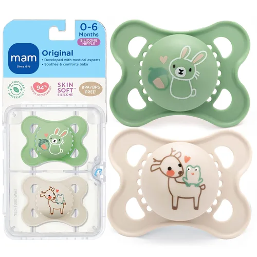 Miniatura 15 de MAM Chupetes de bebé mate originales, Binky para niños de 0 a 6 meses, pezón de silicona sin BPA, fácil de limpiar, lo mejor para bebés recién