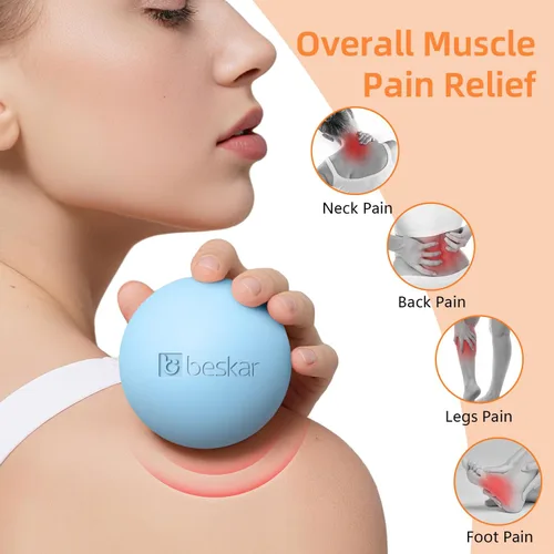 Miniatura 5 de Pelotas de lacrosse de masaje para liberación miofascial, terapia de puntos gatillo y terapia de yoga, bola de masaje de pies para aliviar la Azul