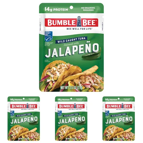 Miniatura 24 de Bumble Bee - Atún sazonado con hierbas y especias mediterráneas, sobre de 71 g - Listo para comer - Paquete de atún capturado de forma salvaje - 14