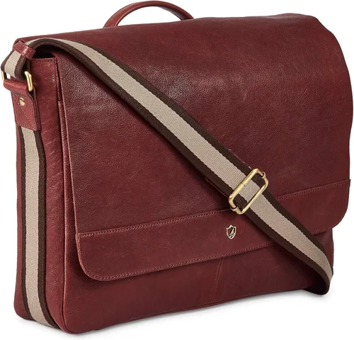 Miniatura 8 de Bolso de cuero real para computadora portátil, para hombres y mujeres, estilo vintage, estilo mensajero, bolso de hombro hasta 16 pulgadas