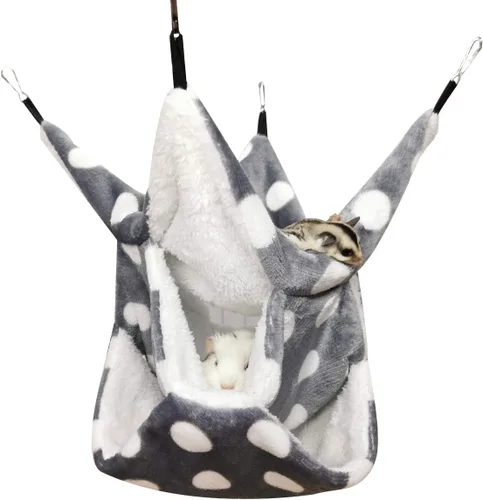 Miniatura 7 de LEFTSTARER Hamaca planeadora de azúcar de triple capa, hamaca pequeña para mascotas, accesorios de jaula de planeador de azúcar, ropa de cama