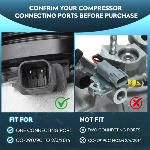 Miniatura 4 de TadaMark Compresor de CA apto para Ford Focus 2.0L 2.0 2012 2013 2014 Compresor de aire acondicionado con embrague reemplazar para CV6Z19703J
