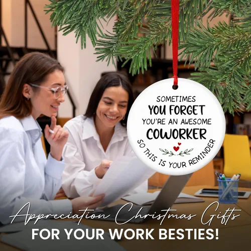 Miniatura 7 de GAUDORA Regalos navideños para compañeras de trabajo para mujeres - Adornos navideños de cerámica 2025 - Regalos inspiradores de agradecimiento