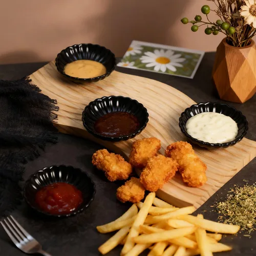 Miniatura 5 de Gaolinci Plato de cerámica con forma de flor de 3.5 pulgadas, mini condimento lateral, platos para servir aperitivos, juego de platillos pequeños