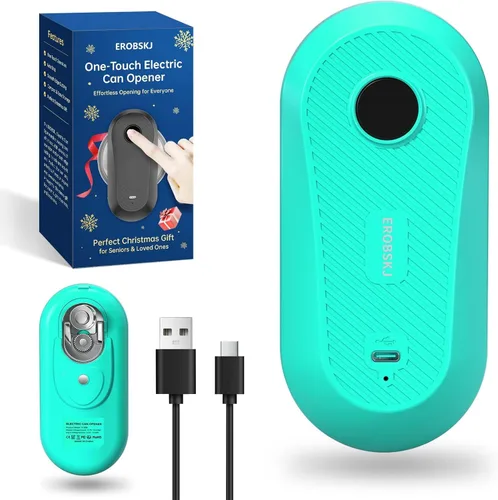 Miniatura 9 de Abrelatas eléctrico, abrelatas recargables para personas mayores y artritis, abrelatas automático de un solo toque, manos libres, borde liso