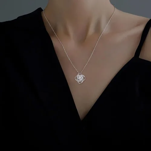 Miniatura 2 de EPIRORA Collar con dije de nudo de amor de plata de ley con circonita cúbica para mujer, graduación, cumpleaños, Navidad, regalos