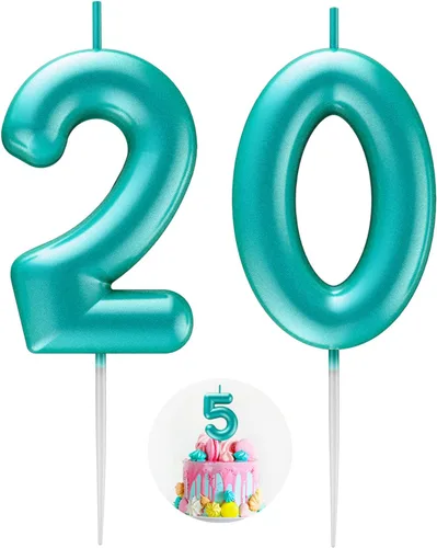 Miniatura 183 de Velas número 2 arcoíris con número 3D de feliz cumpleaños para decoración de fiesta de pastel de cumpleaños, suministros de celebración