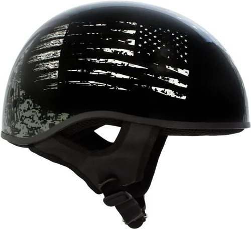 Miniatura 2 de Hot Leathers HLD1043 - Casco de calavera con diseño de calavera DOT Avanzado en blanco y negro brillante