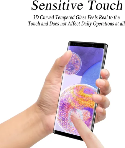 Miniatura 4 de MAYtobe Paquete de 2 protectores de pantalla para Samsung Galaxy Note 8, vidrio templado curvado 3D, sin burbujas, resistente a los arañazos, fácil