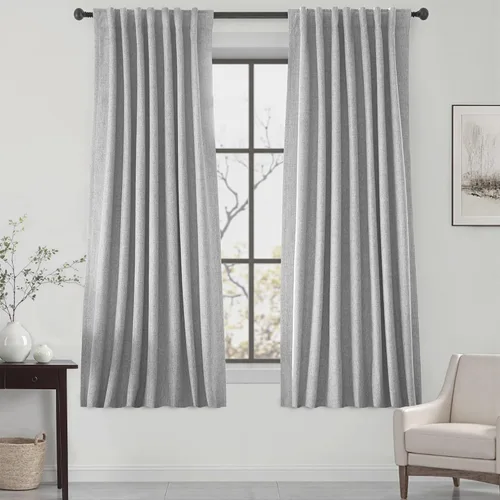 Miniatura 66 de UHITECH - Cortinas opacas beige para sala de estar, cortinas cortas de 35 pulgadas para habitación, cortinas negras para ventanas pequeñas, paneles