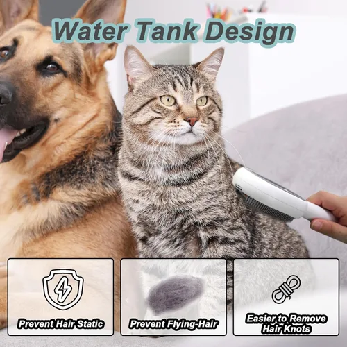 Miniatura 3 de Cepillo de agua para gatos y perros, cepillo de baño 4 en 1, cepillo de limpieza 2 en 1, peine húmedo para gatos, peine para eliminar el pelo