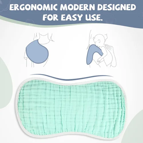 Miniatura 2 de MUKIN Paños de muselina para eructos y paño para eructos, suaves y absorbentes para niños y niñas, paquete de 5 baberos de algodón para recién