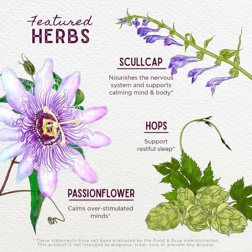 Miniatura 4 de WishGarden Herbs Sleepy Nights Suplemento de hierbas para dormir, pasiflor, lúpulo y Scullcap, gotas naturales para ayudar al sueño, apoya el ciclo