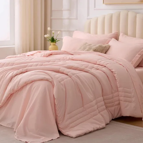 Miniatura 13 de juego de edredón tamaño individual negro - Cama en una bolsa tamaño individual 5 piezas, juego de ropa de cama suave para todas las estaciones