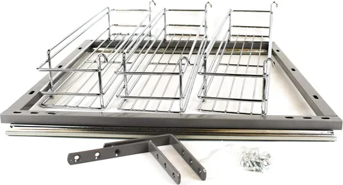 Miniatura 3 de ML-017C - Estante de especias para gabinete de acero cromado, juego completo de 3 estantes, organizador de almacenamiento de especias cromado
