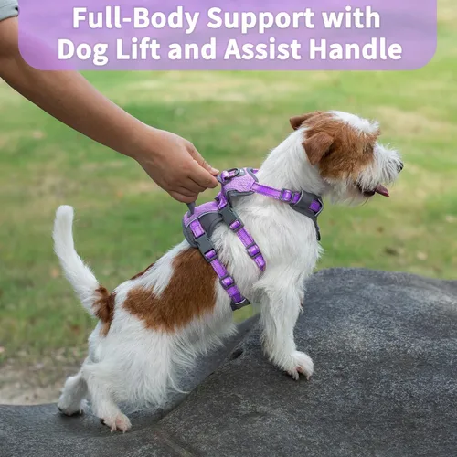 Miniatura 4 de Huntboo Arnés reflectante para perro con asa, a prueba de escape, antideslizante, transpirable, ligero, arnés de elevación ajustable para perros