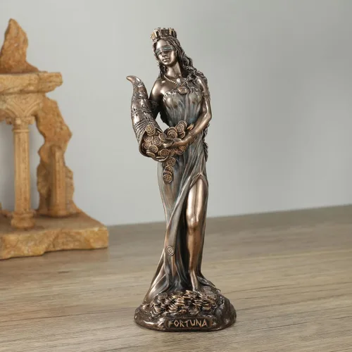 Miniatura 2 de Veronese Design Escultura de resina Fortuna, la diosa griega de la fortuna y la suerte, de 6 1/8 pulgadas, acabado en bronce fundido en frío