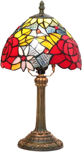 Miniatura 11 de Lámpara Tiffany de Libélula Verde de Vidrio Emplomado, Lámpara de Mesa 8x8x14 Pulgadas, Estilo Libélula Verde, Luz de Lectura para Escritorio