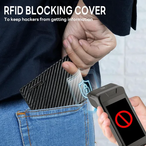 Miniatura 14 de Cartera para hombre, billetera clásica de alta calidad para hombre, billetera minimalista y plegable, cartera con bloqueo RFID con 10 tarjetas