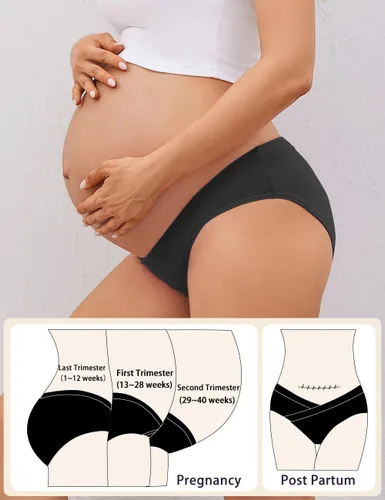 Miniatura 4 de Molasus Ropa interior de maternidad cruzada de algodón debajo de la protuberancia de embarazo Bikinis Bragas