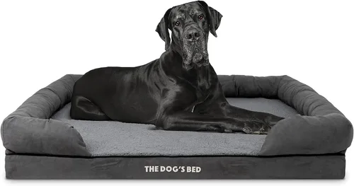 Miniatura 34 de The Dog's Bed - Cama ortopédica de espuma viscoelástica para perros medianos, colchón de soporte de alta densidad, entrada frontal baja, funda negro