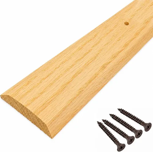 Tira de transición de piso de roble sin terminar de 3 pies – Carpeta de costuras de madera maciza para unir suelos de madera, laminado o baldosas –