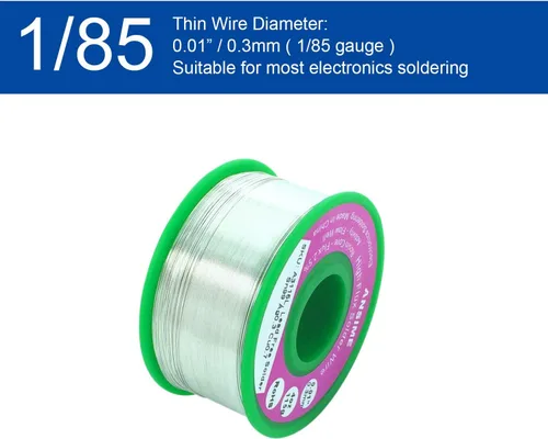 Miniatura 2 de Alambre de soldadura fino 0.012 in sin plomo Núcleo de colofonia 0.01 pulgadas 4 oz 4.06 oz Aleación Alambre de soldadura eléctrica fina de alto