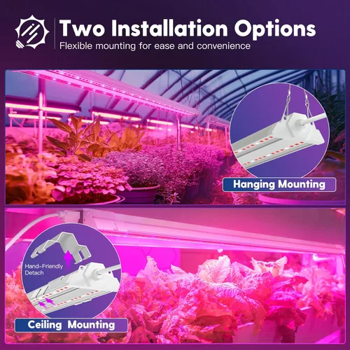 Miniatura 6 de FREELICHT Paquete de 1 luz LED de crecimiento de 4 pies, 60 W (equivalente a 350 W), rojo azul (660 nm+460 nm) luces de crecimiento de espectro
