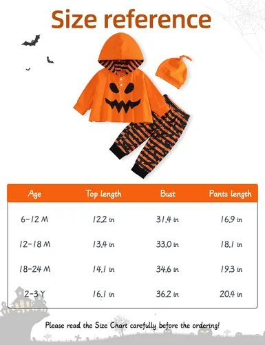 Miniatura 7 de Sudadera con capucha para bebé niño de Halloween, sudadera con capucha y estampado de murciélagos, ropa de Halloween para bebé, 6 meses-3 años